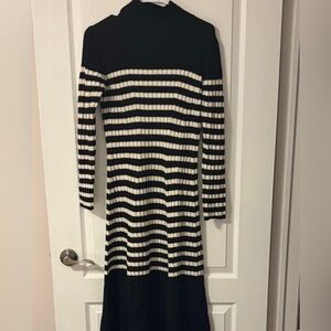 Zara Black and White Striped Dress